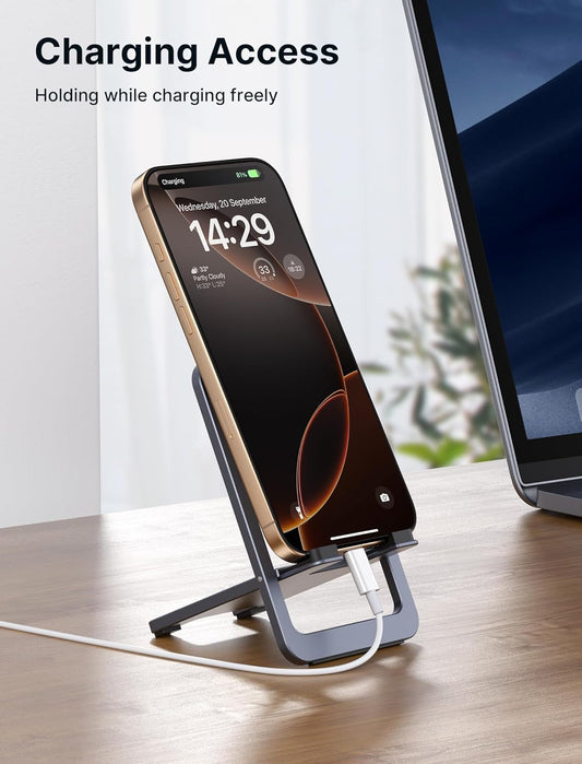 Ultra Thin Foldable Aluminum Phone Stand With 0°–90° Adjustment
