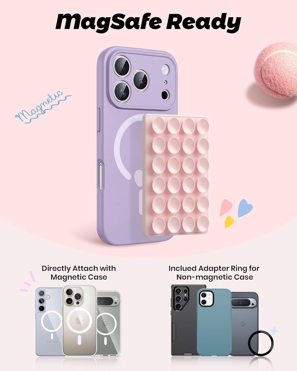 Magnetic Suction Phone Mount | Hands-Free Wall Grip