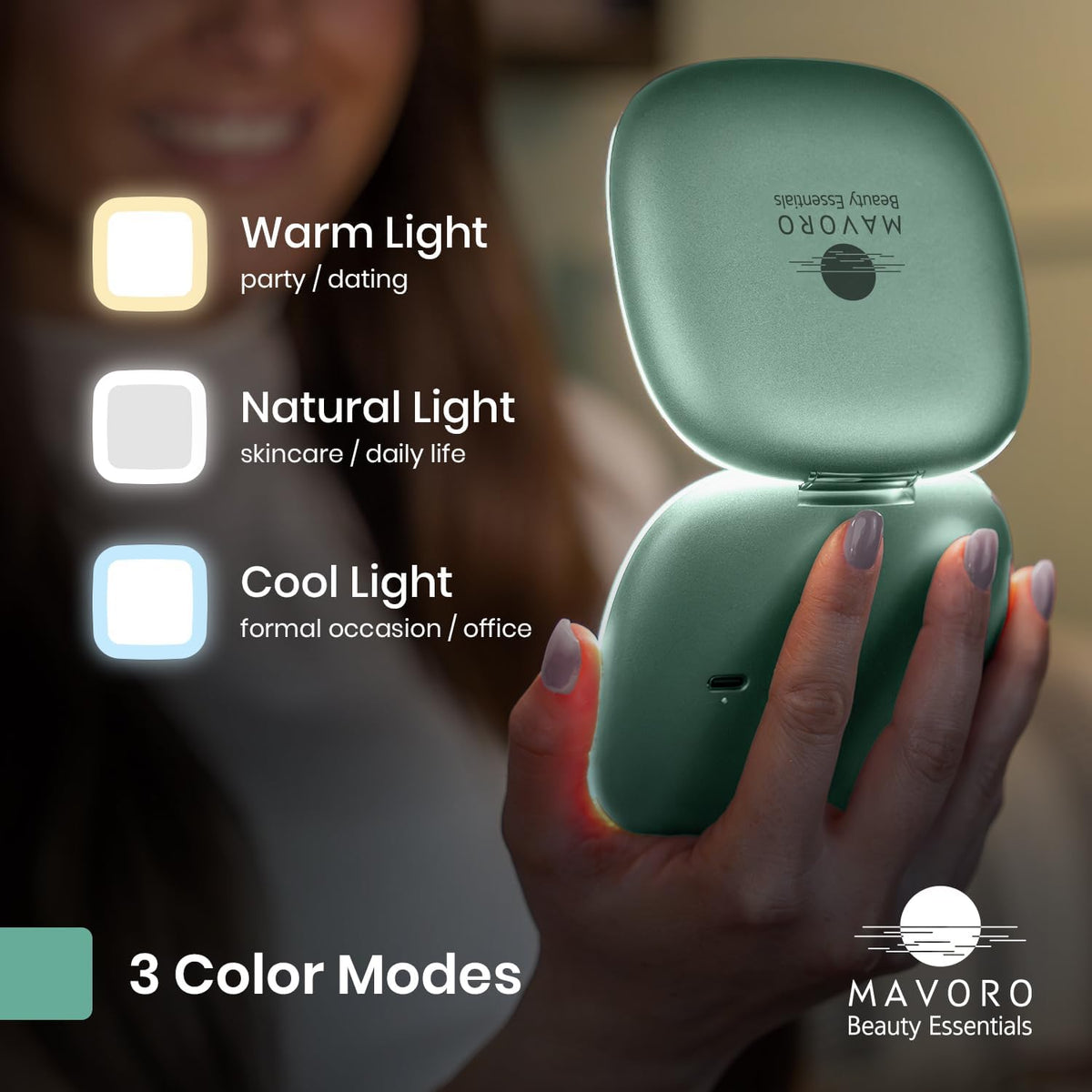 Mavoro Rechargeable LED 10X Travel Make-Up Mirror