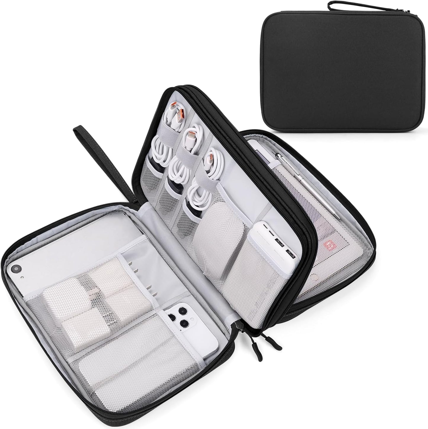 FYY Electronic Organizer with Double-Layer Storage