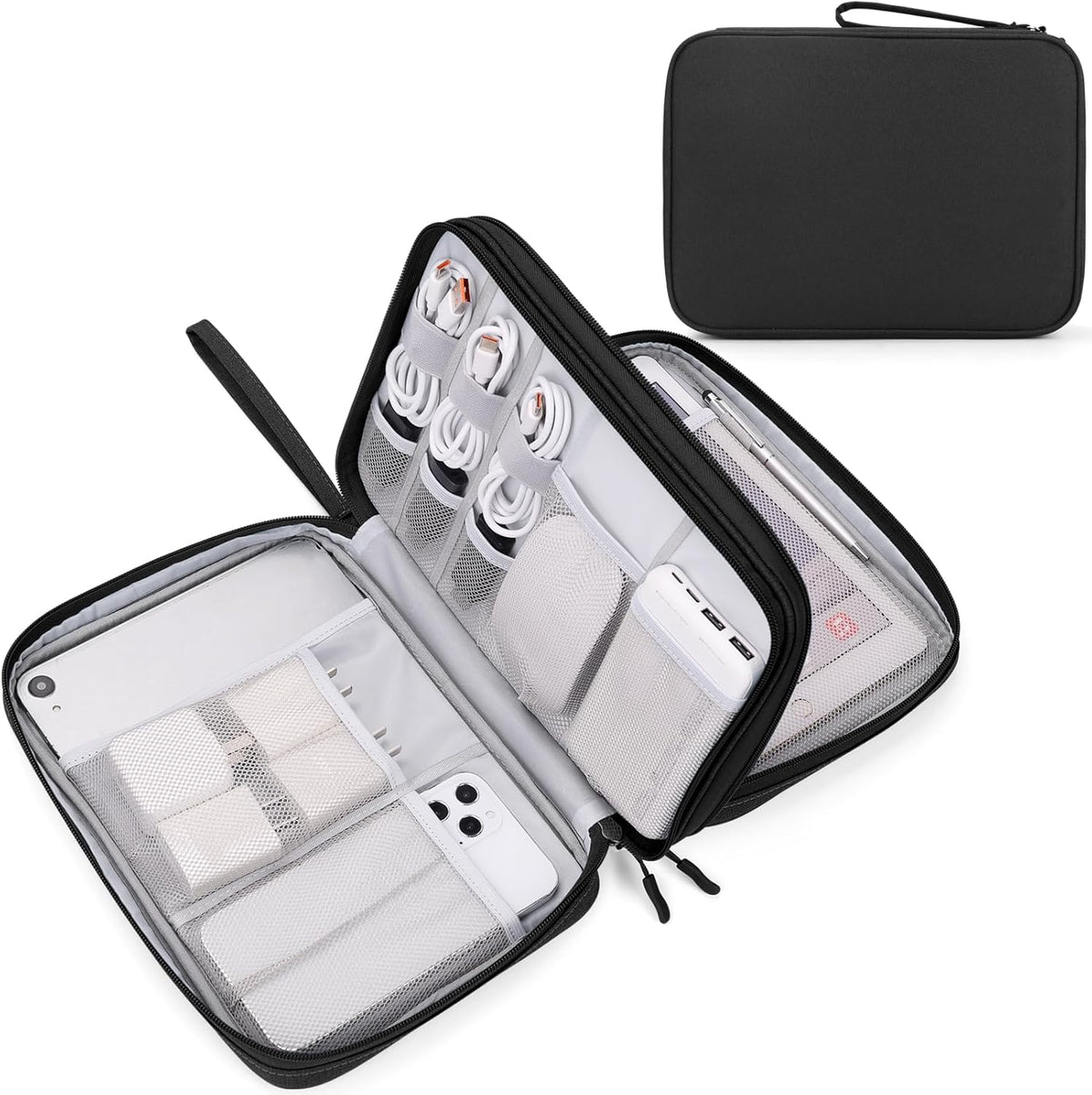 FYY Electronic Organizer with Double-Layer Storage