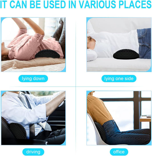 Curved Memory Foam Lumbar Pillow With Mesh Cover