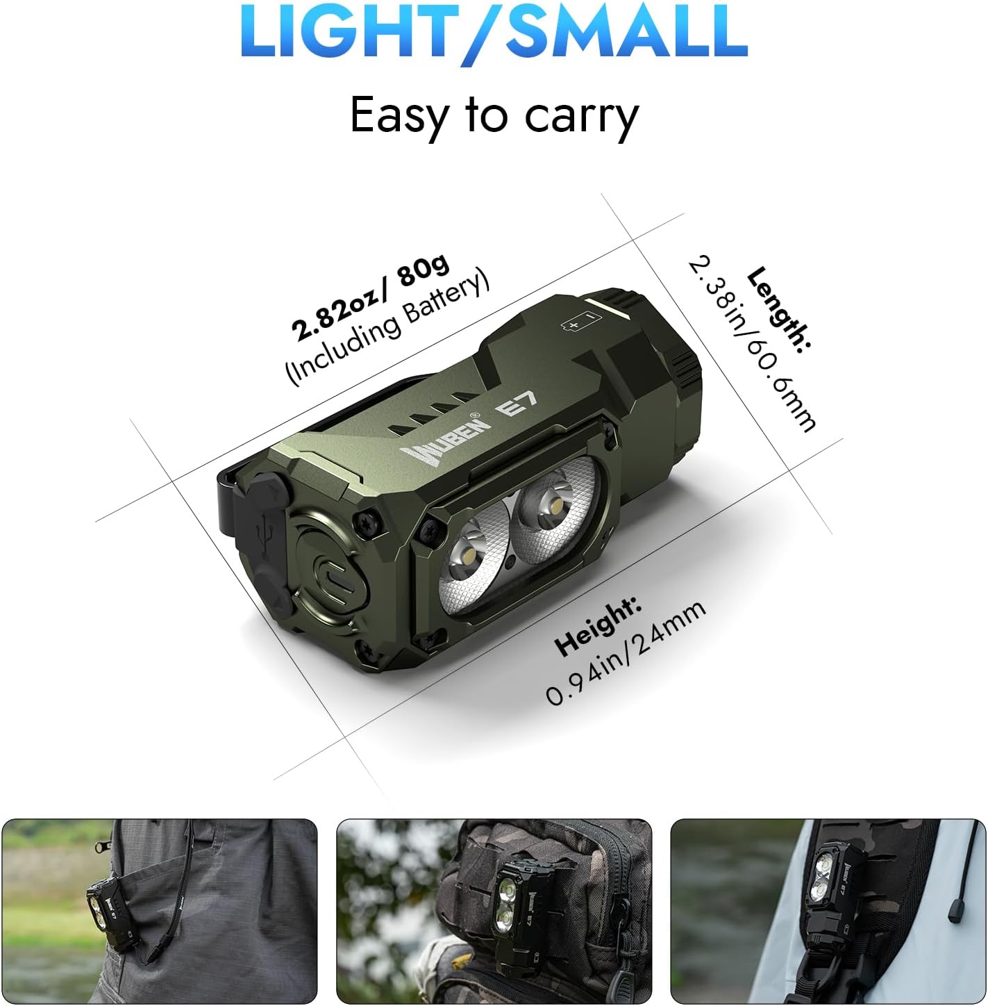 WUBEN E7 1800-Lumen Rechargeable Mini Flashlight