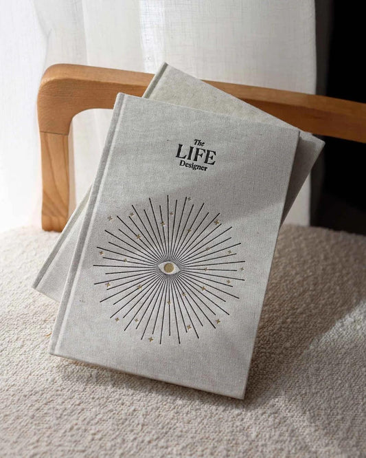 Life Designer Journal – Guided Life Planner for Goal Setting & Self Reflection – Undated 10 Year Vision Book for Personal Growth & Mindfulness – Natural Cotton Hardcover