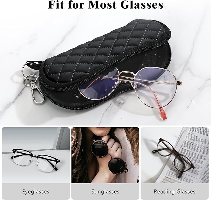 Lightweight Neoprene Sunglasses Case with Carabiner Clip