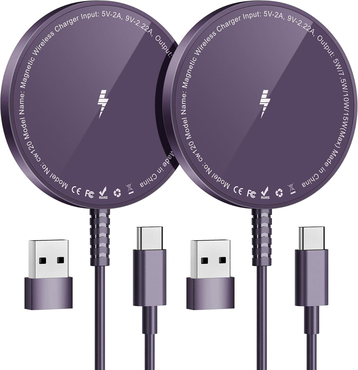 Bohuma 15W Magnetic Wireless Charger 2-Pack
