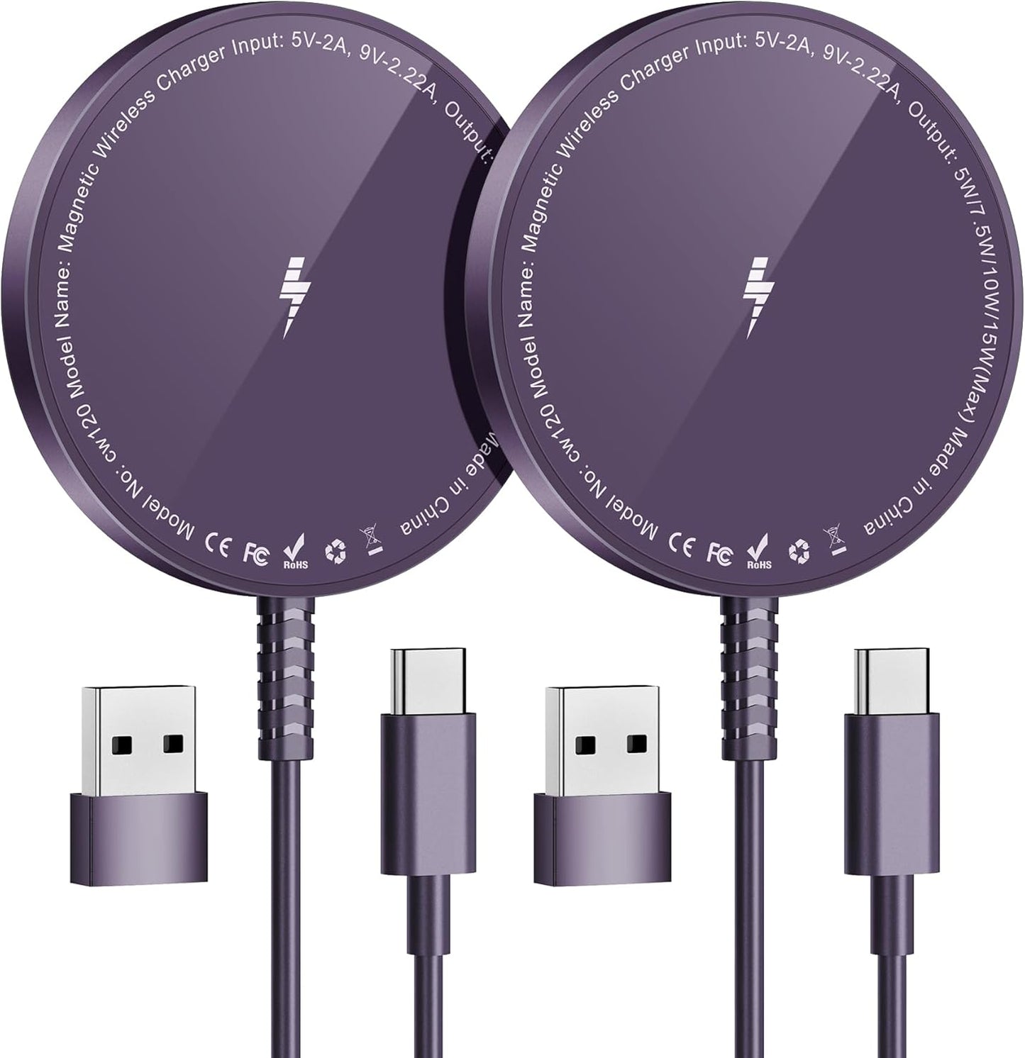 Bohuma 15W Magnetic Wireless Charger 2-Pack