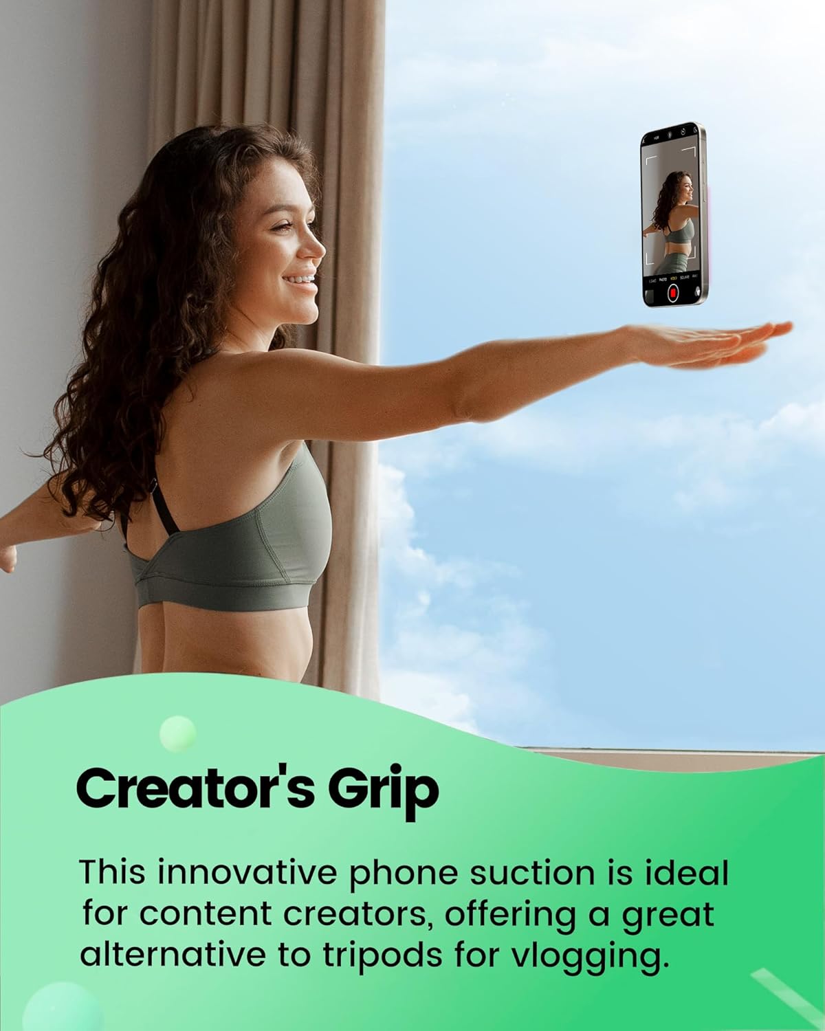 Magnetic Suction Phone Mount | Hands-Free Wall Grip