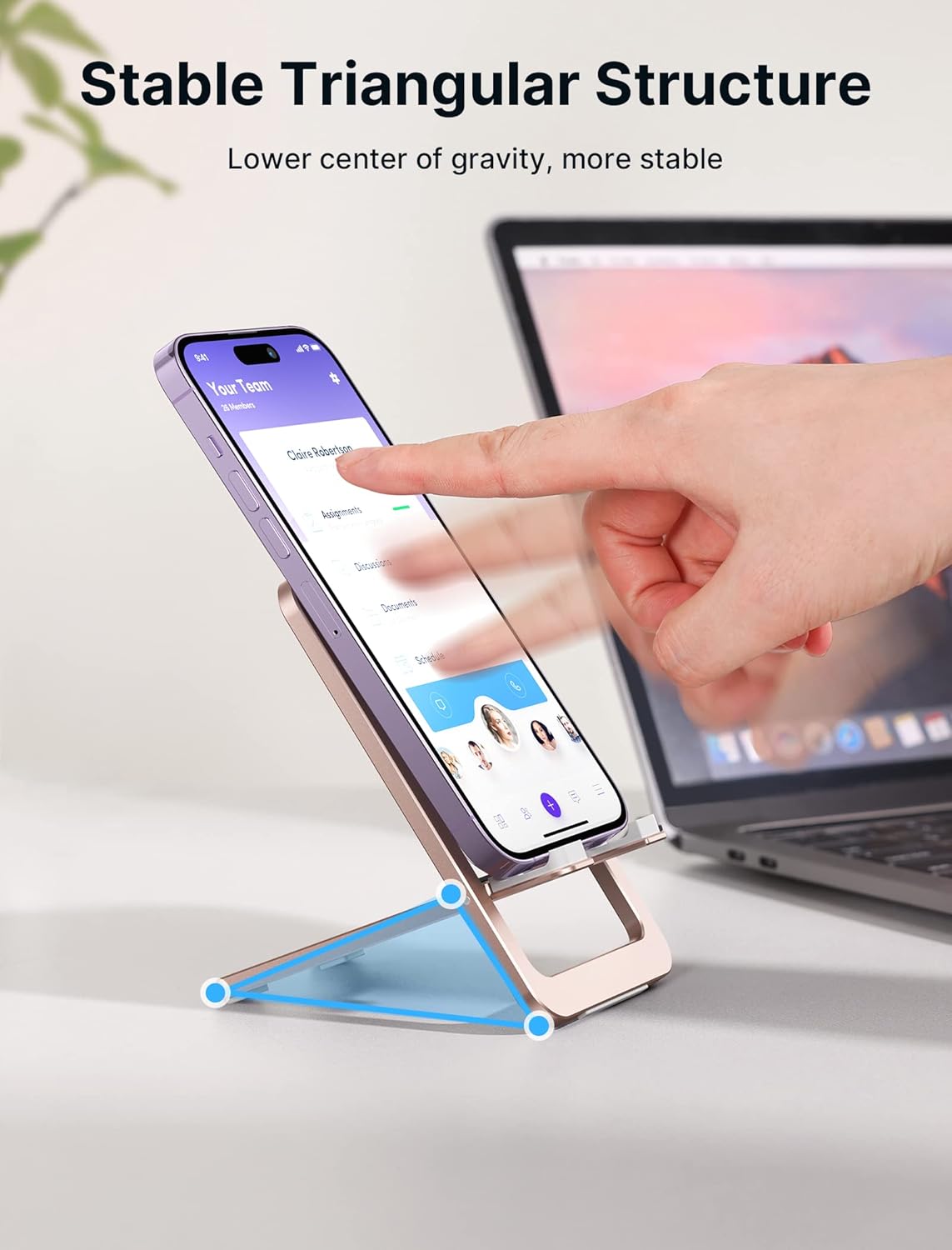 Ultra Thin Foldable Aluminum Phone Stand With 0°–90° Adjustment