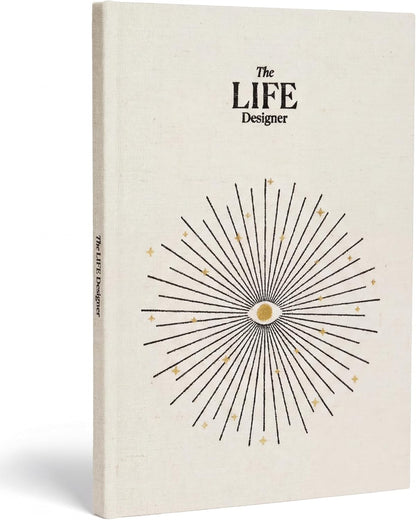 Life Designer Journal – Guided Life Planner for Goal Setting & Self Reflection – Undated 10 Year Vision Book for Personal Growth & Mindfulness – Natural Cotton Hardcover