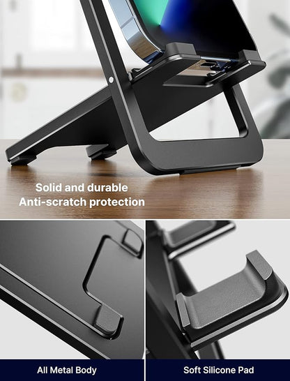 Ultra Thin Foldable Aluminum Phone Stand With 0°–90° Adjustment