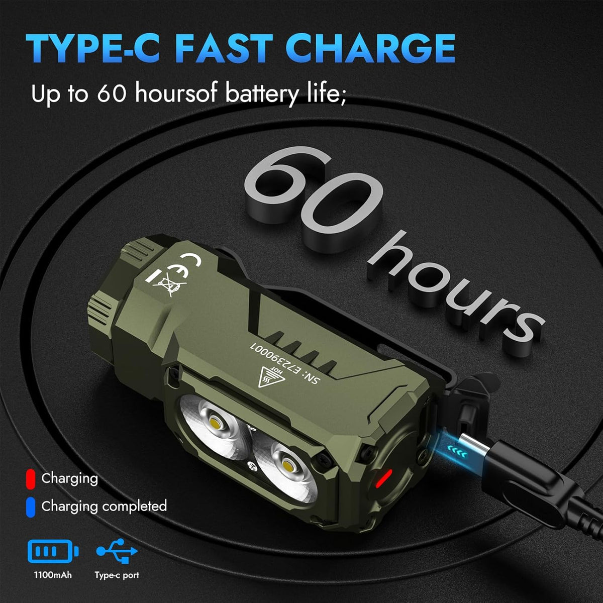 WUBEN E7 1800-Lumen Rechargeable Mini Flashlight