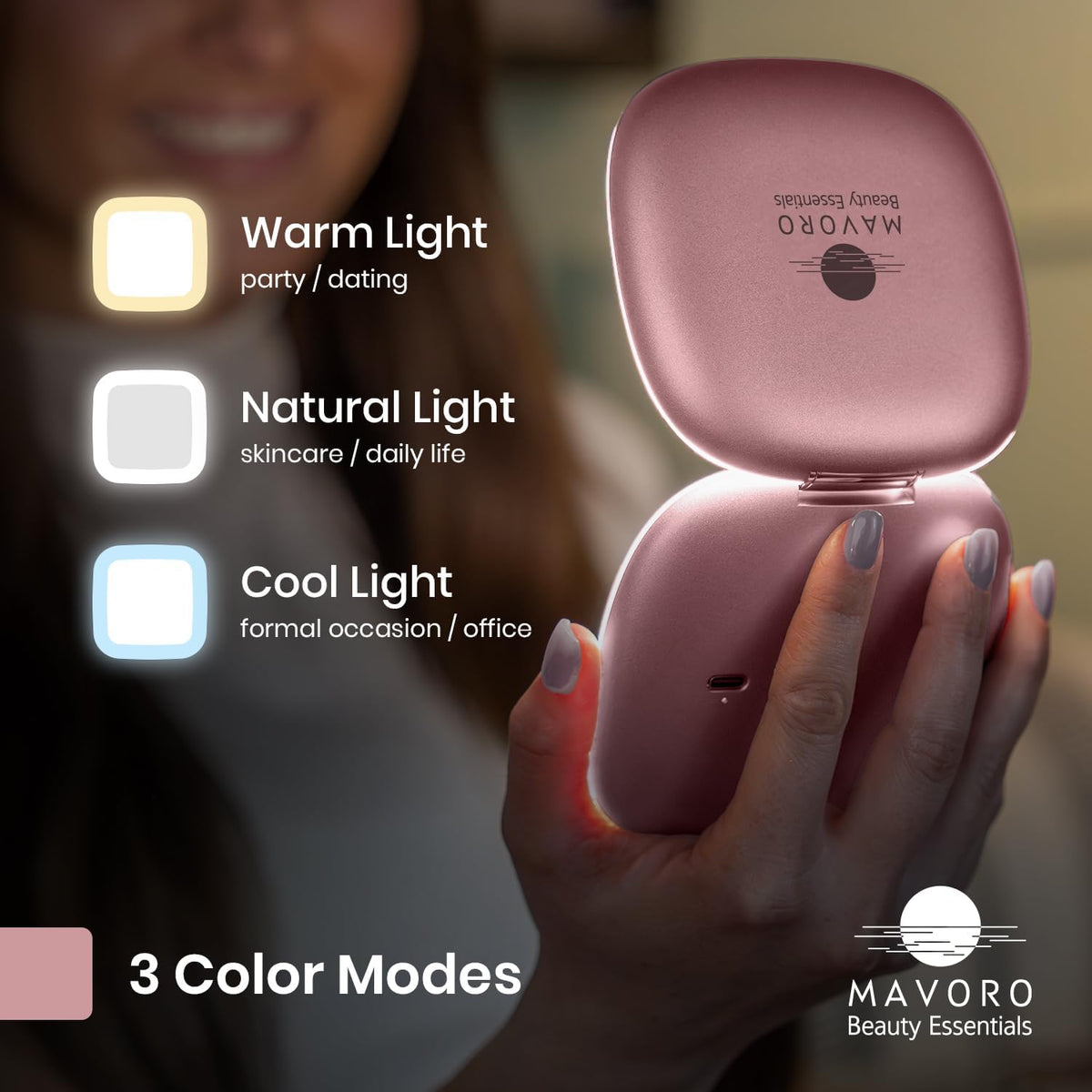 Mavoro Rechargeable LED 10X Travel Make-Up Mirror