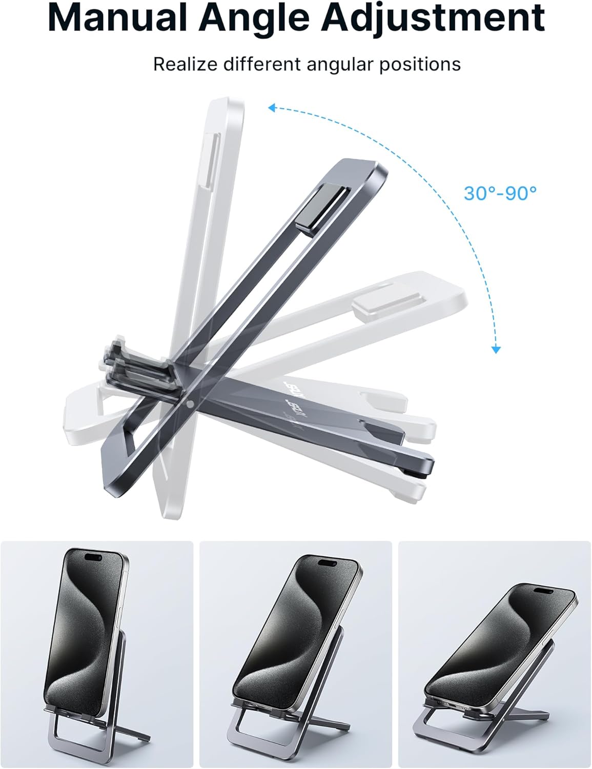 Ultra Thin Foldable Aluminum Phone Stand With 0°–90° Adjustment