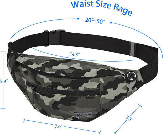 MAXTOP Large 4-Pocket Crossbody Fanny Pack