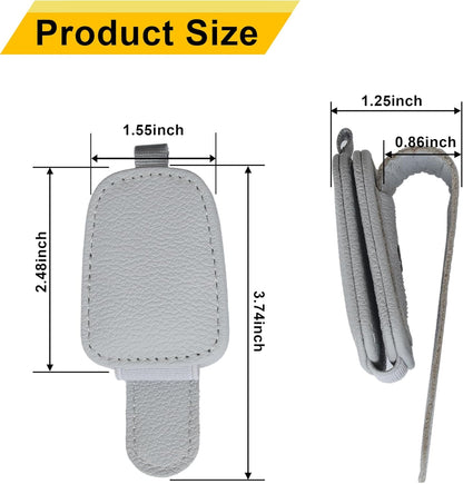 Magnetic Leather Car Visor Sunglass Holder 2 Pack