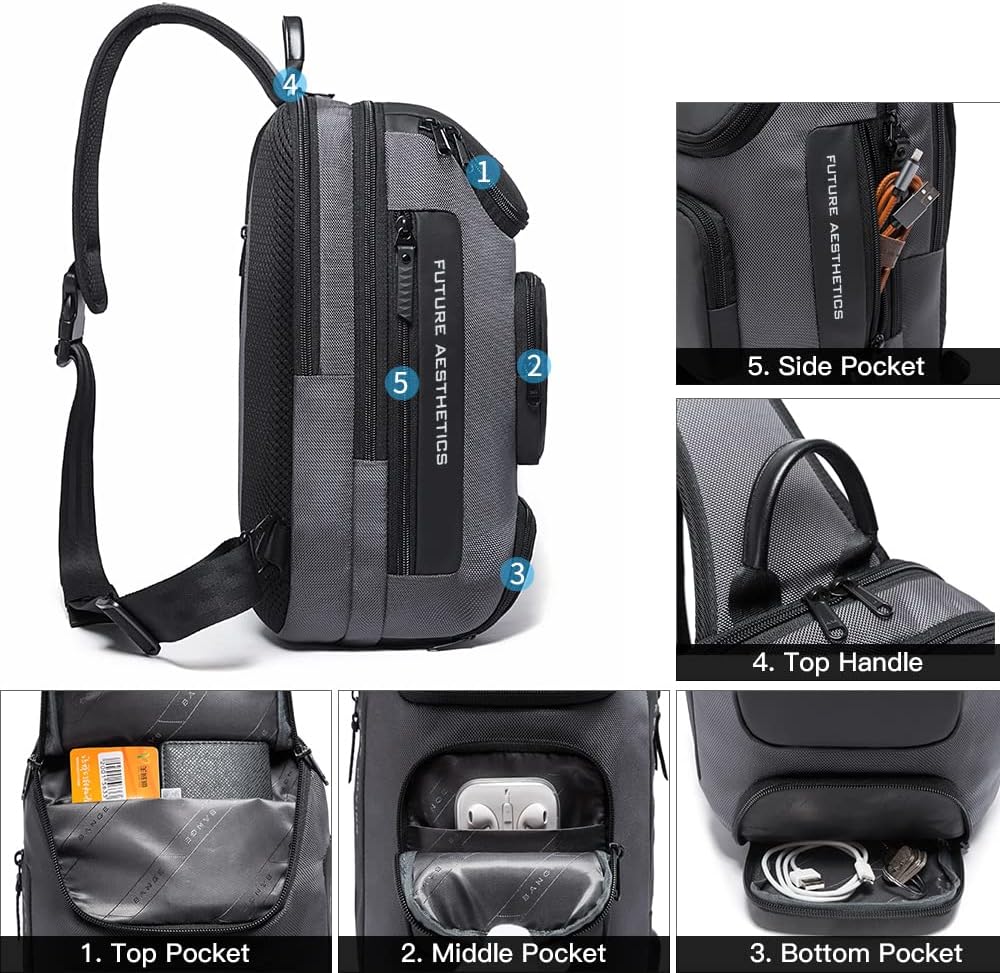 BANGE Anti-Theft Oxford Sling Backpack