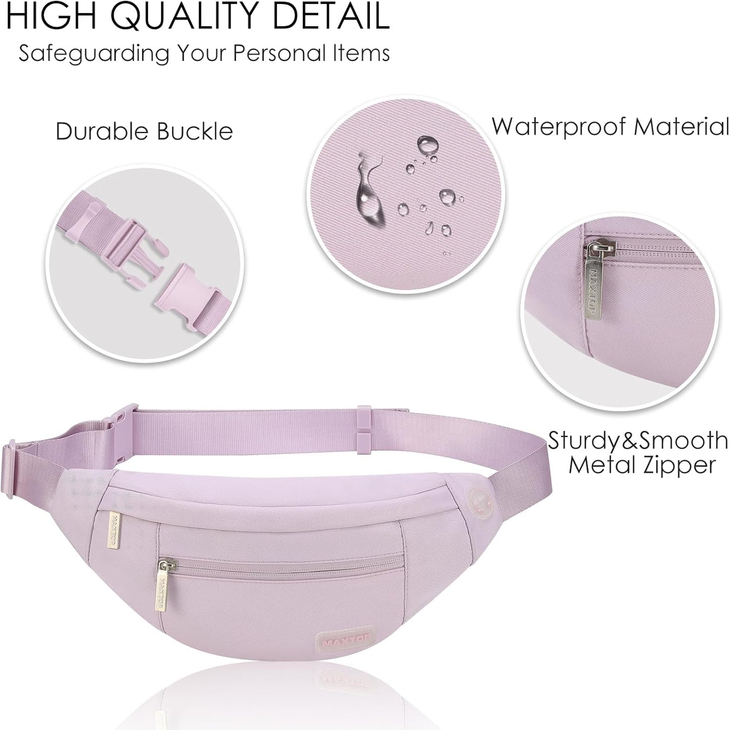 MAXTOP Large 4-Pocket Crossbody Fanny Pack