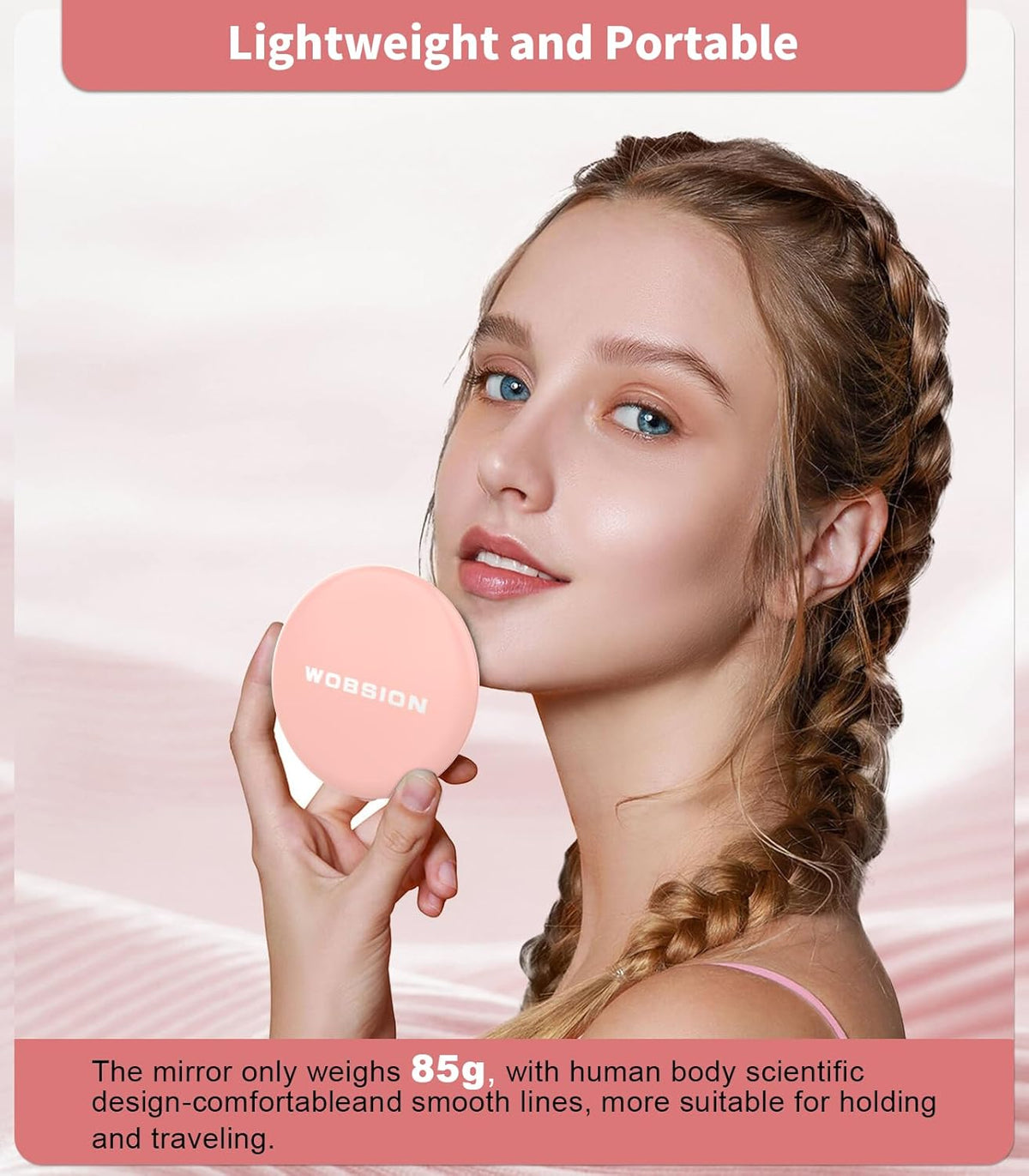 LUMINA Magnetic-Logic Travel 10X Micro-Clarity LED Makeup Mirror