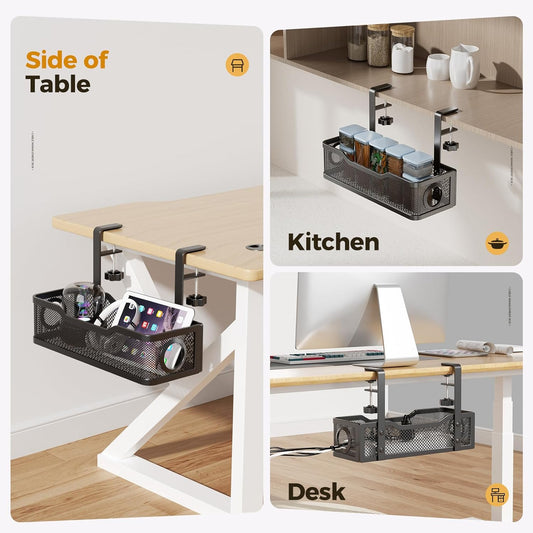 Under Desk Cable Management Tray | Drill-Free Wire Organizer
