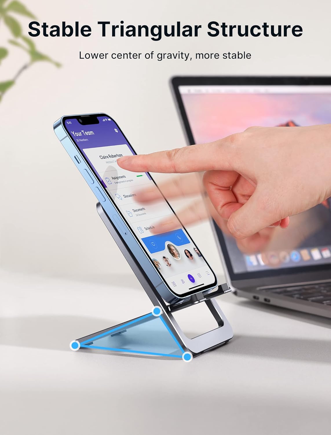 Ultra Thin Foldable Aluminum Phone Stand With 0°–90° Adjustment