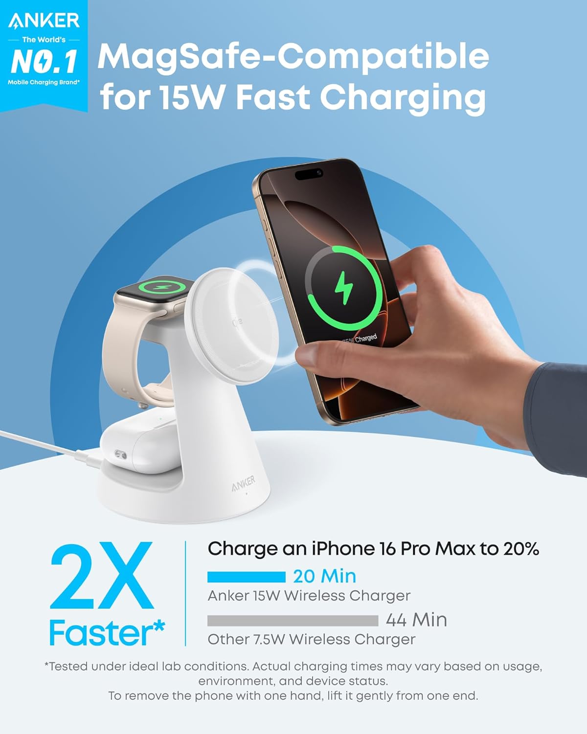 Anker MagGo Nano 3-in-1 Wireless Charging Stand