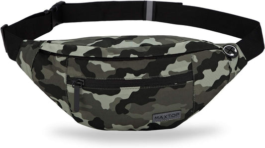 Large Crossbody Fanny Pack with 4-Zipper Pockets,Gifts for Enjoy Sports Festival Workout Traveling Running Casual Hands-Free Wallets Waist Pack Phone Bag Carrying All Phones