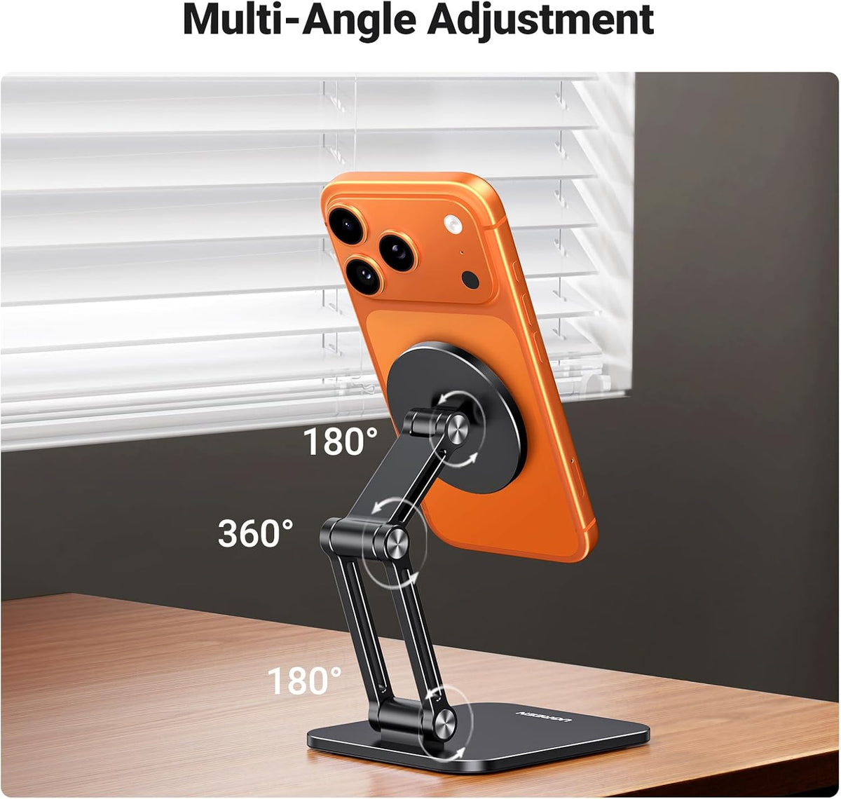 Magnetic Cell Phone Stand With Adjustable Arms