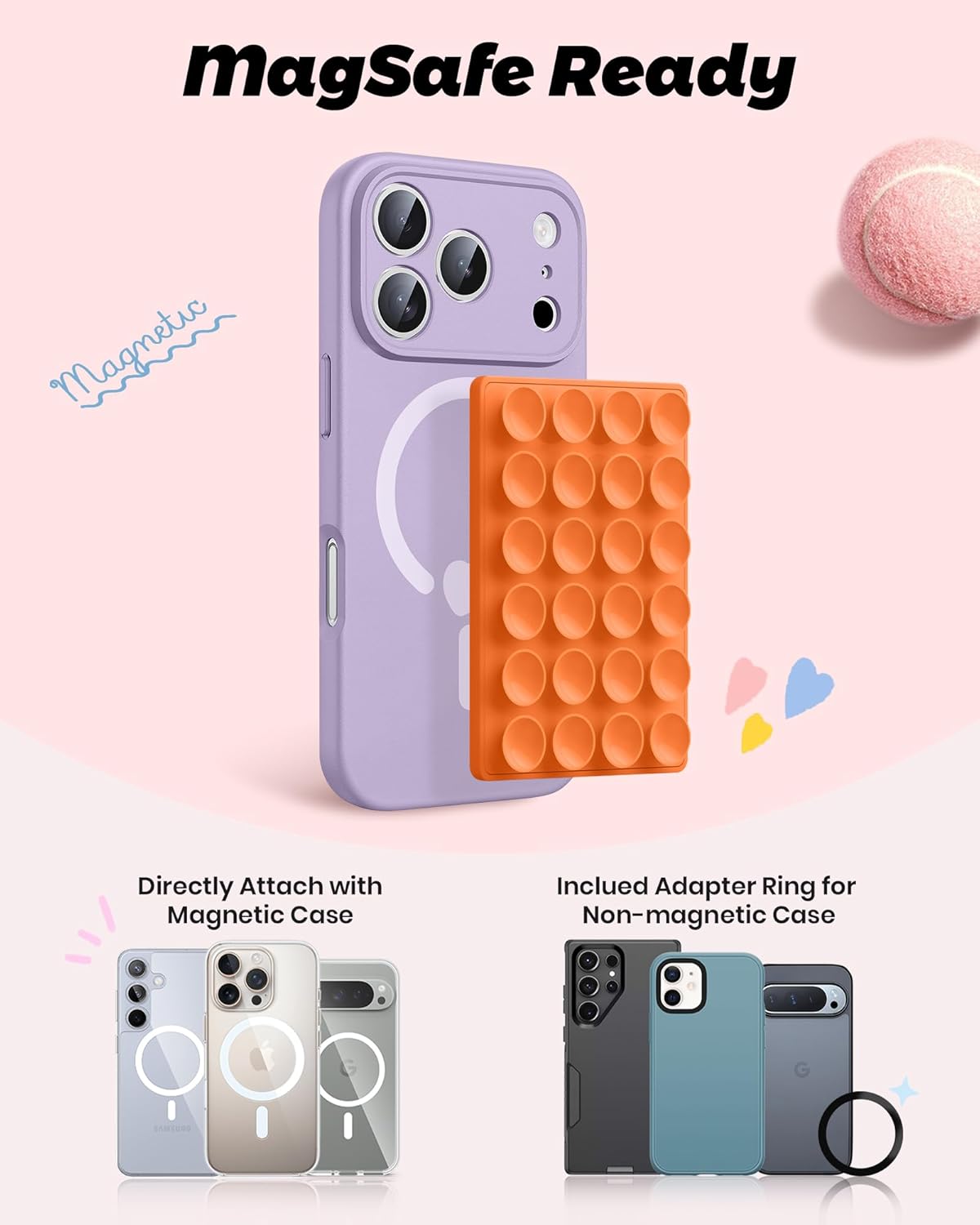 Magnetic Suction Phone Mount | Hands-Free Wall Grip