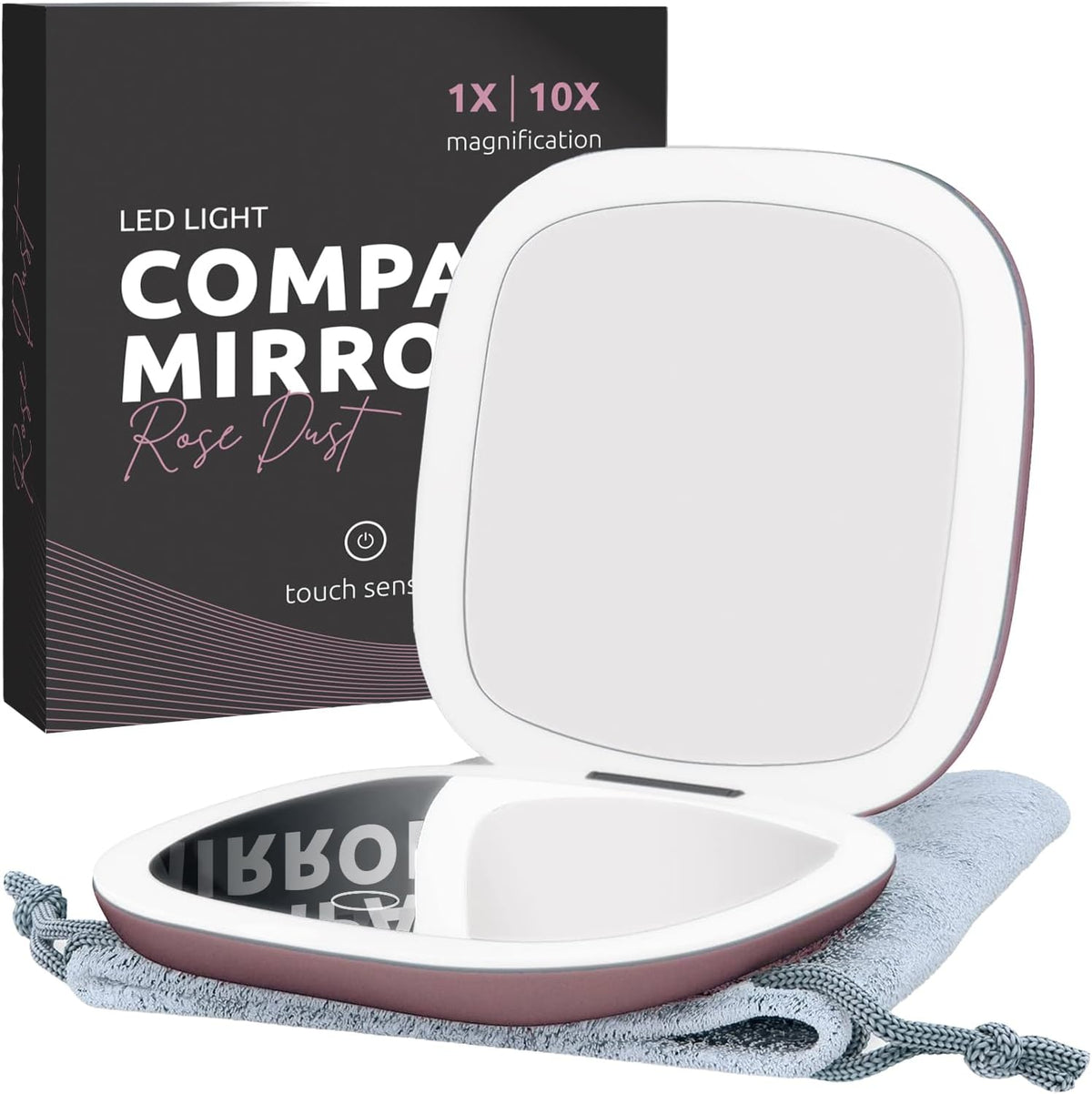 Mavoro Rechargeable LED 10X Travel Make-Up Mirror