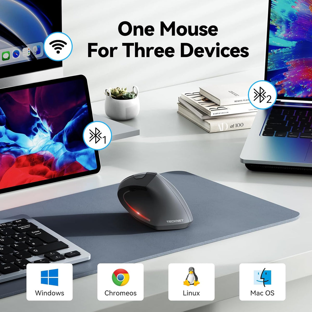 Adjustable Vertical Mouse With Six DPI Levels