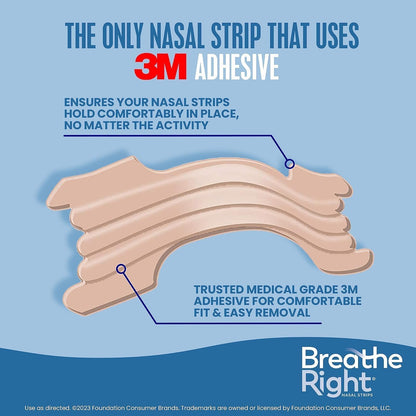 Nasal Strips, Extra Strength Tan Nose Strips, Drug-Free Nasal Congestion Relief for Better Breathing, Help Relieve Snoring, Caused by Colds & Allergies, Deviated Septum, 26Ct