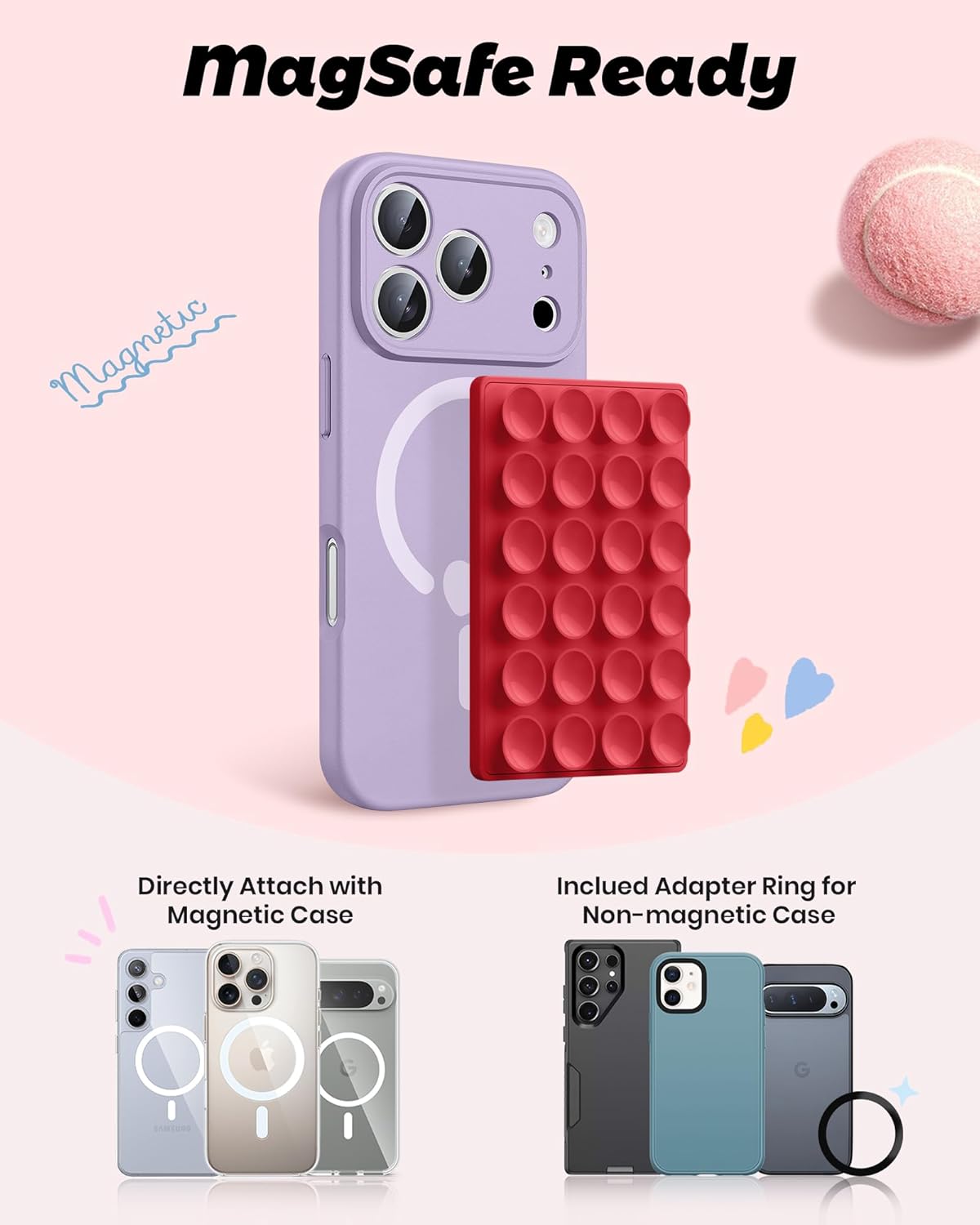 Magnetic Suction Phone Mount | Hands-Free Wall Grip
