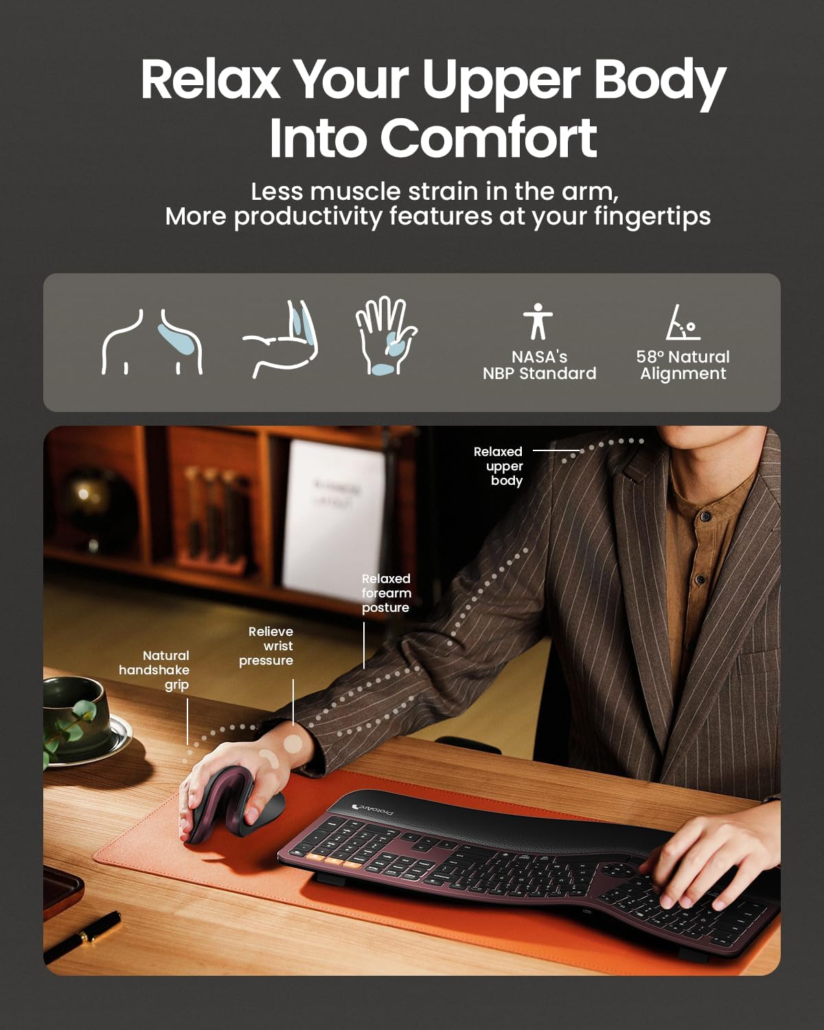 ProtoArc Wireless Ergonomic Vertical Mouse