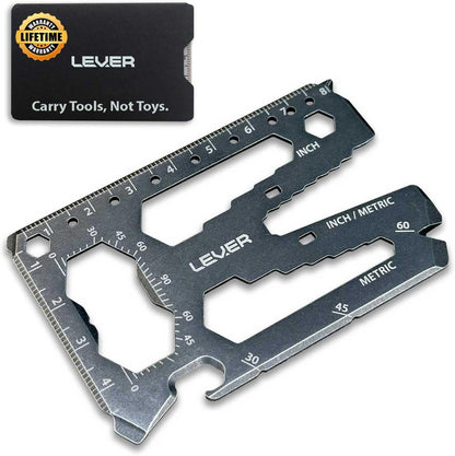 Toolcard Pro - 40 in 1 Credit Card Multitool. Slim, Minimalist Survival Card Wallet Tool Card. TSA Approved Multitool Card Pocket Tool. (Black)