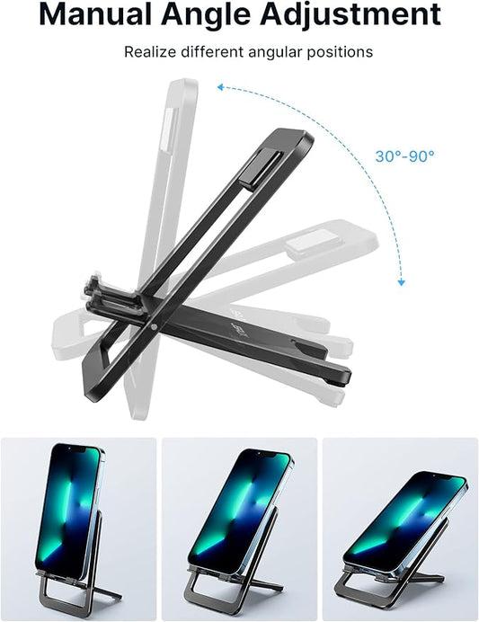 Ultra Thin Foldable Aluminum Phone Stand With 0°–90° Adjustment