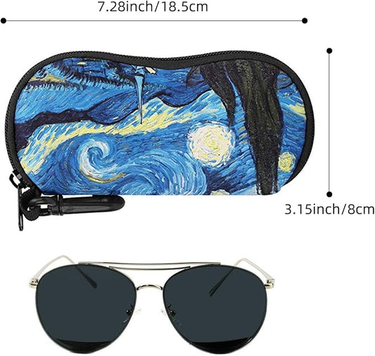 Lightweight Neoprene Sunglasses Case with Carabiner Clip