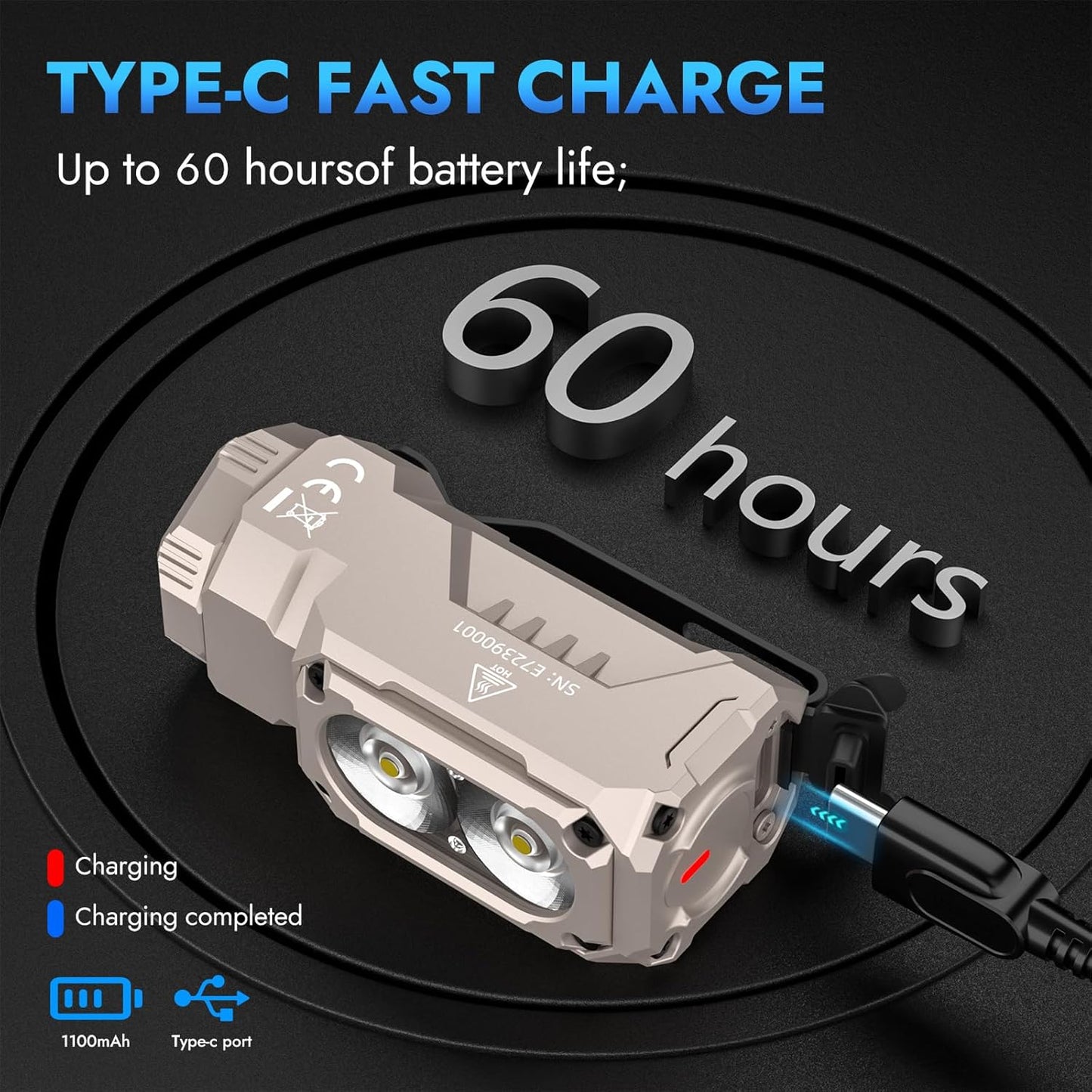 WUBEN E7 1800-Lumen Rechargeable Mini Flashlight