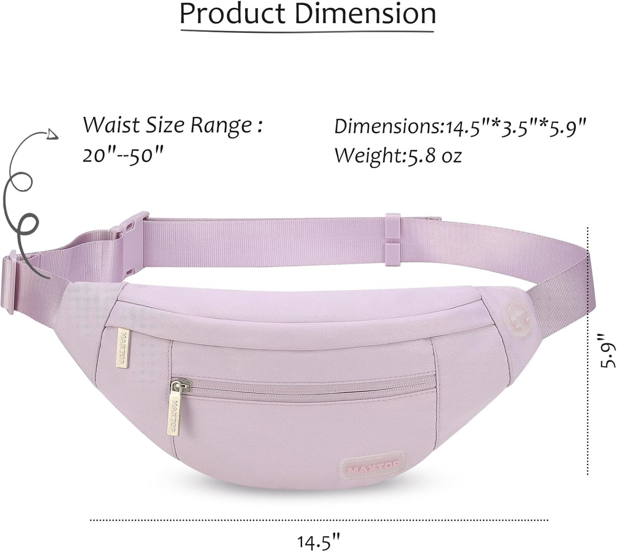 MAXTOP Large 4-Pocket Crossbody Fanny Pack