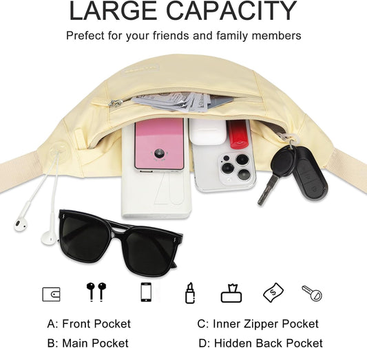 MAXTOP Large 4-Pocket Crossbody Fanny Pack