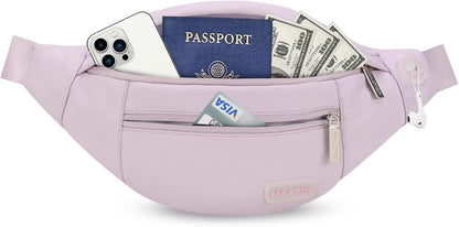 Large Crossbody Fanny Pack with 4-Zipper Pockets,Gifts for Enjoy Sports Festival Workout Traveling Running Casual Hands-Free Wallets Waist Pack Phone Bag Carrying All Phones