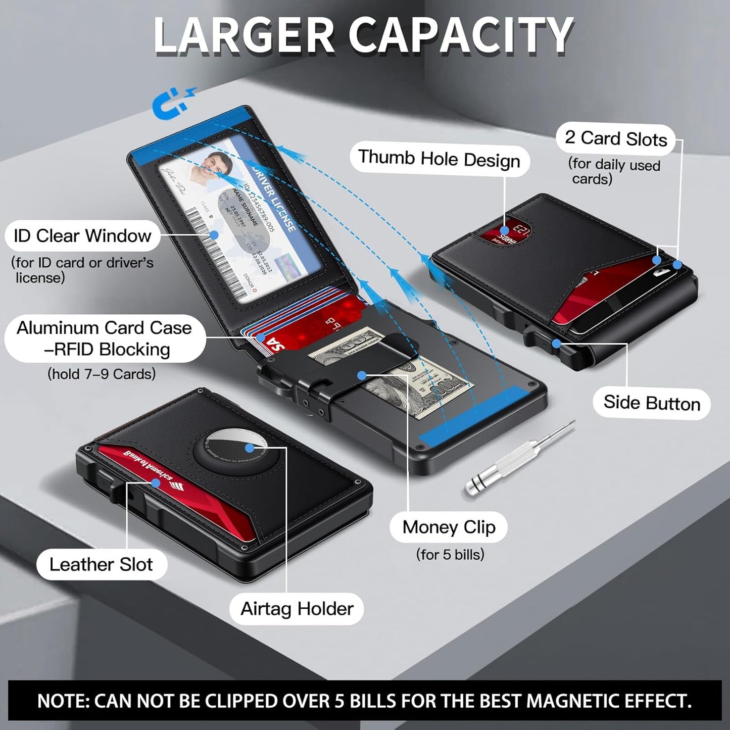 Smart AirTag Pop-Up Bifold Wallet