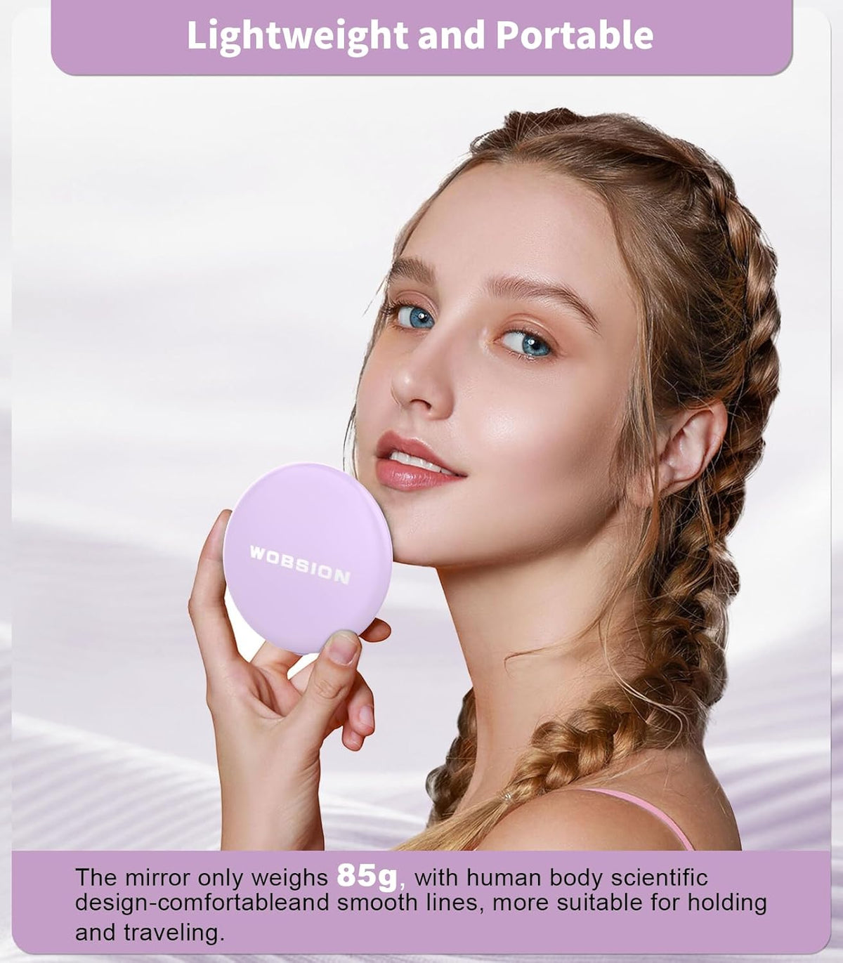 LUMINA Magnetic-Logic Travel 10X Micro-Clarity LED Makeup Mirror