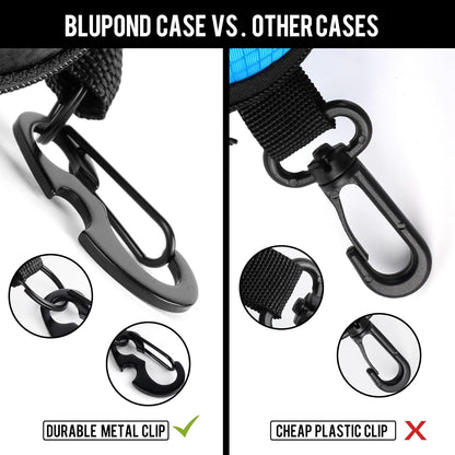 Sunglasses Case Semi Hard EVA Shell with Metal Hanging Hook Belt Clip Sun Glasses Storage
