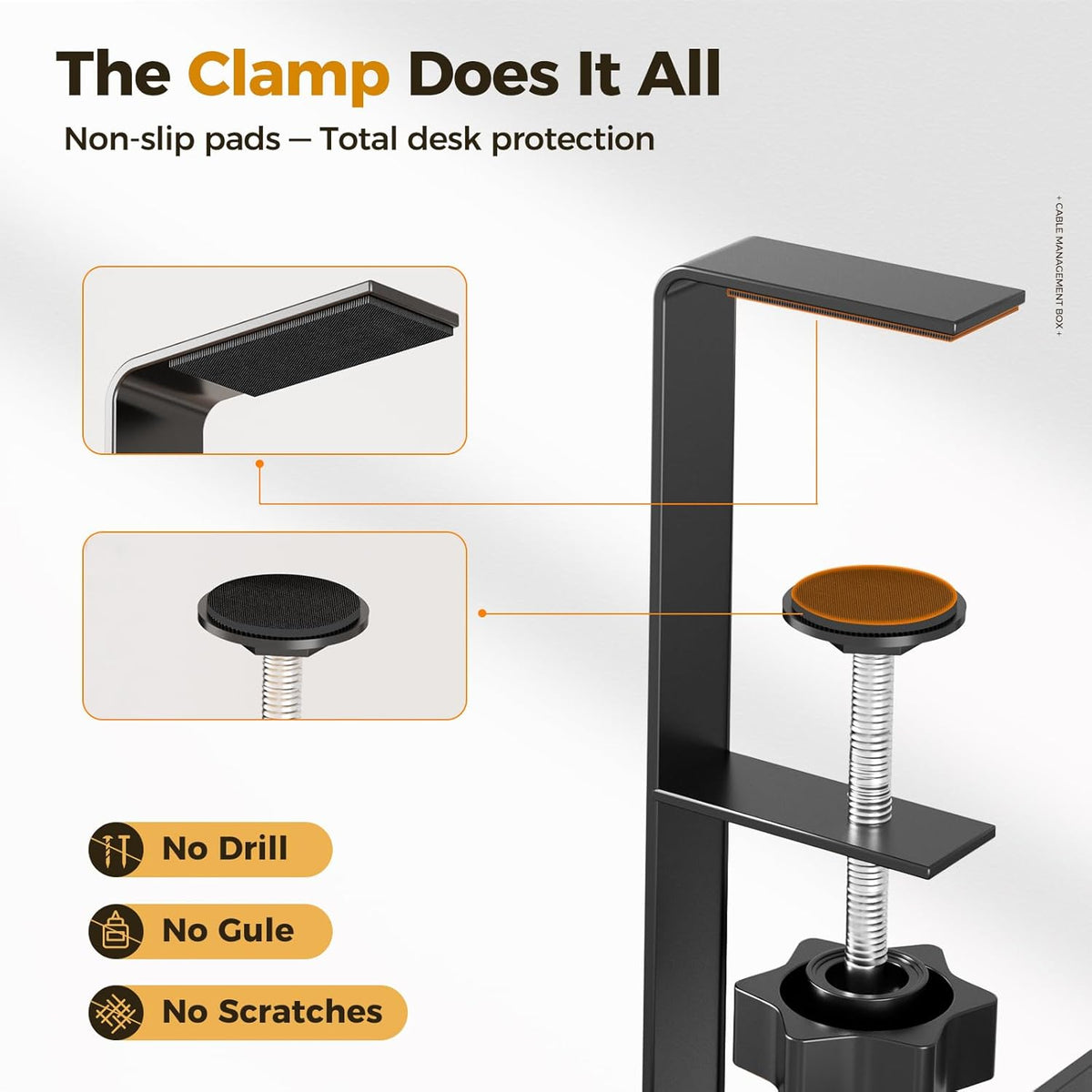 Under Desk Cable Management Tray | Drill-Free Wire Organizer