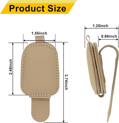Magnetic Leather Car Visor Sunglass Holder 2 Pack