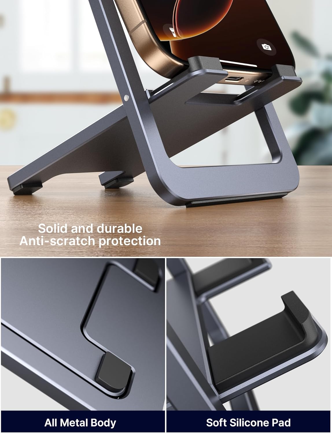 Ultra Thin Foldable Aluminum Phone Stand With 0°–90° Adjustment