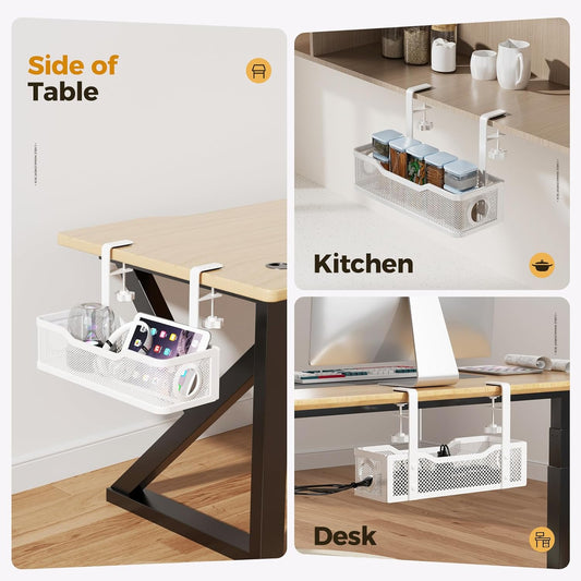 Under Desk Cable Management Tray | Drill-Free Wire Organizer