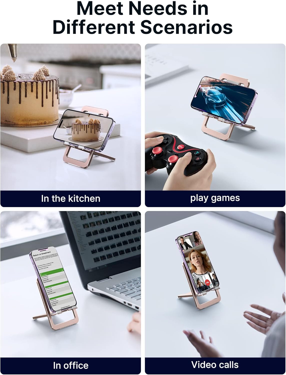Ultra Thin Foldable Aluminum Phone Stand With 0°–90° Adjustment