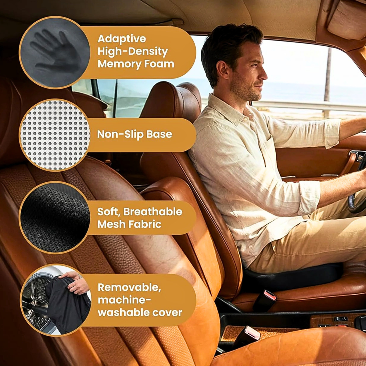 Everlasting Comfort Memory Foam Seat Cushion